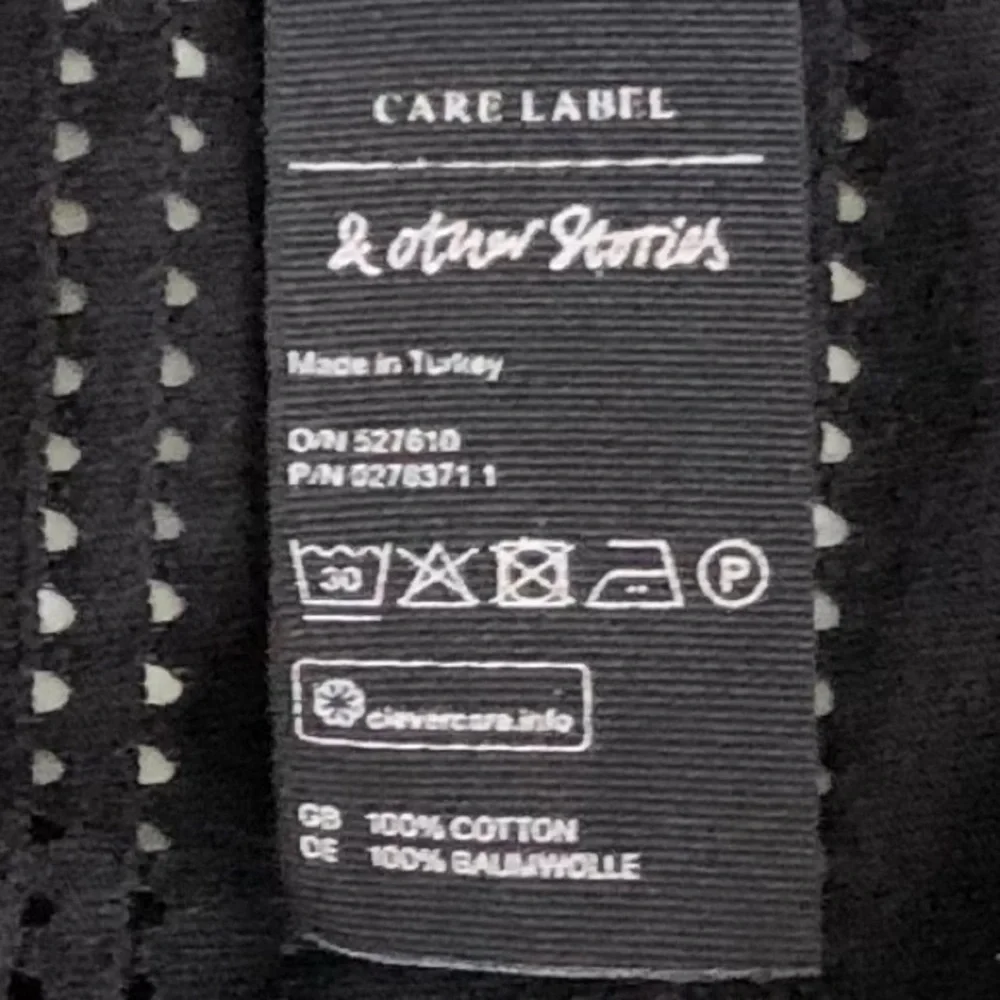 & Other Stories Black Perforated Top Sz 8